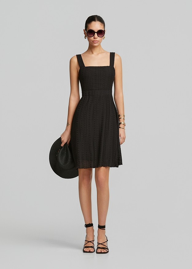 Broderie lace mini dress