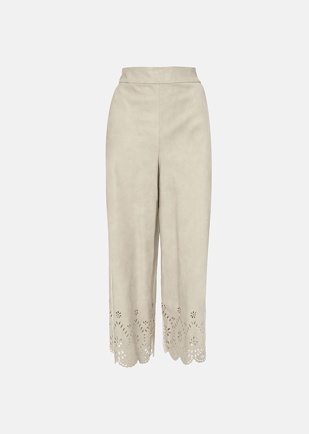 High waisted pants in leather look