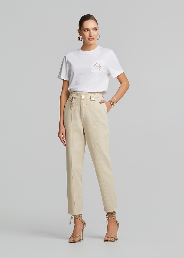Moms fit denim pants