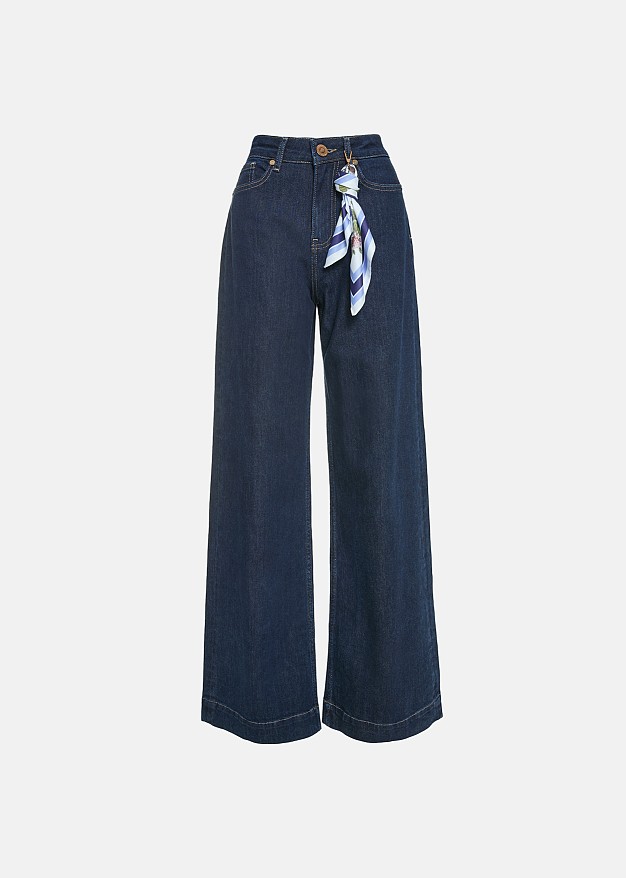 High waisted denim pants