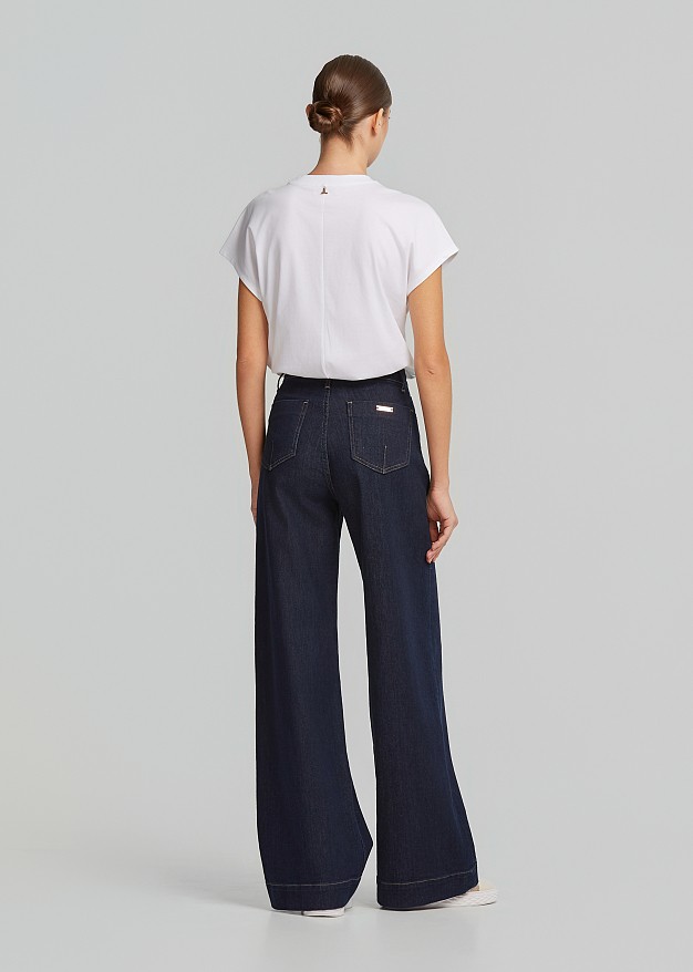 High waisted denim pants