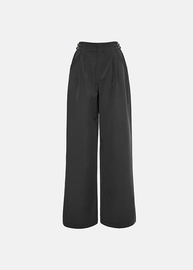 High-waisted straight wide-leg pants