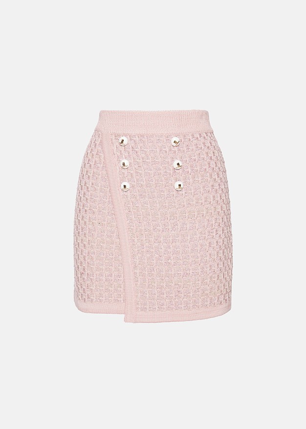 Mini knitted skirt in pink