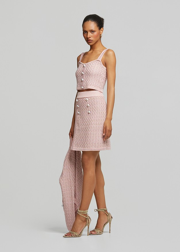 Mini knitted skirt in pink