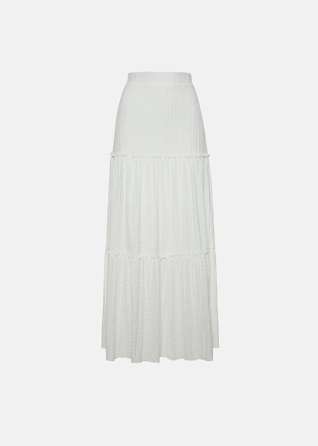 Broderie lace maxi skirt