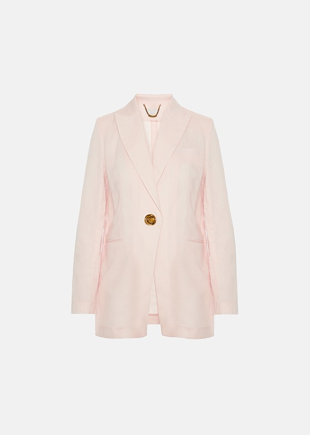 Linen blazer with straight fit
