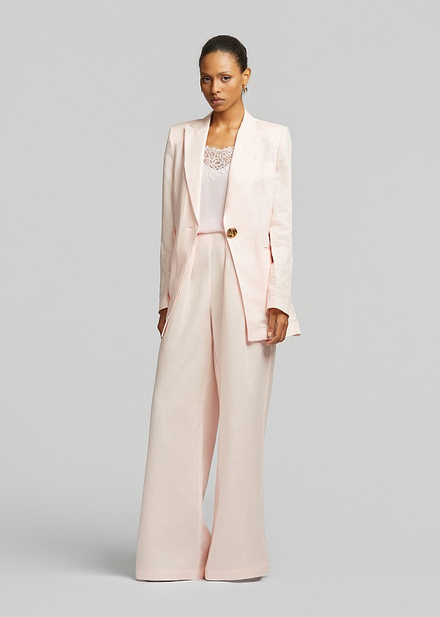 Linen blazer with straight fit