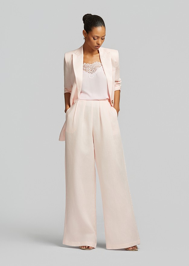 Linen blazer with straight fit