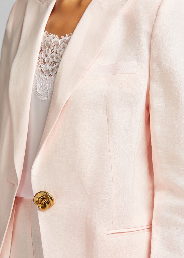 Linen blazer with straight fit