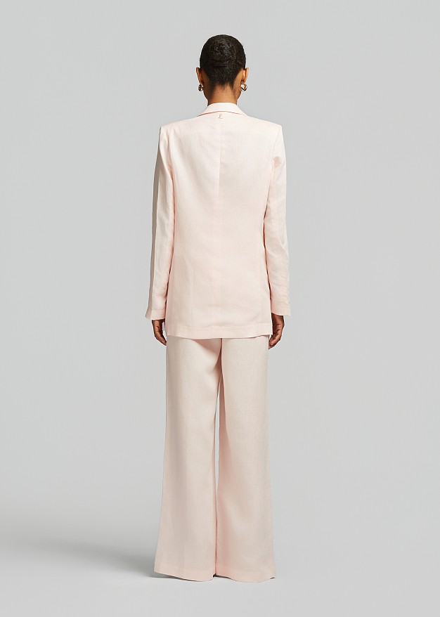 Linen blazer with straight fit