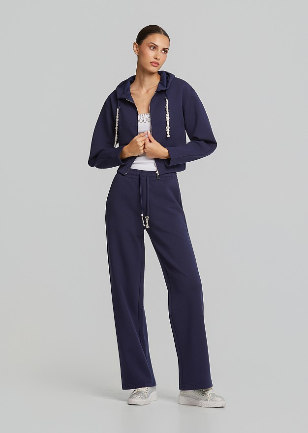 Short tracksuit jacket with hood