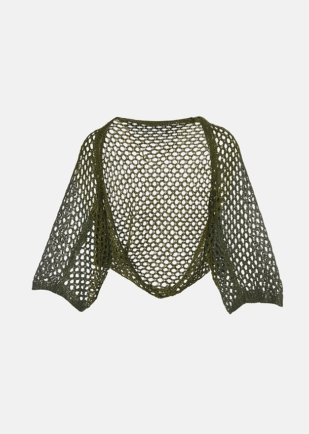 Lurex knit bolero cardigan