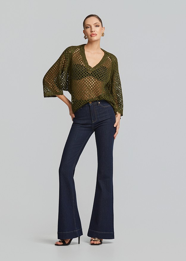 Lurex knit bolero cardigan