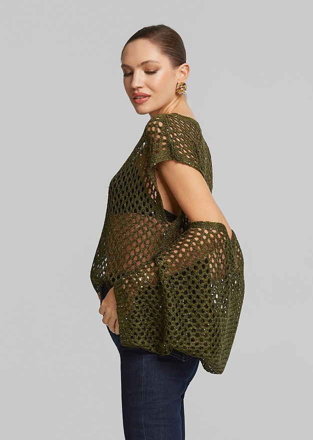 Lurex knit bolero cardigan