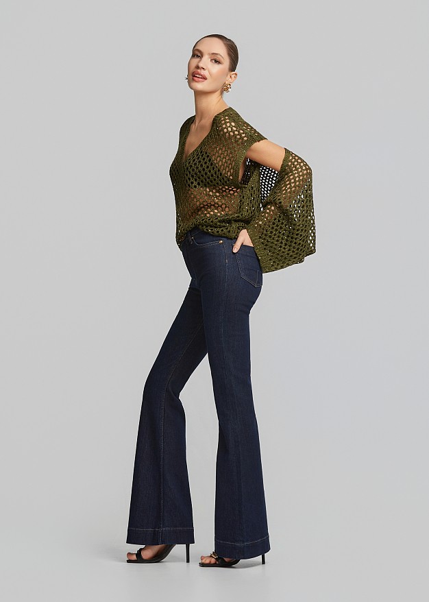 Lurex knit bolero cardigan