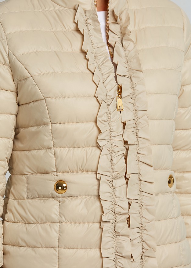 Puffer jacket in frills