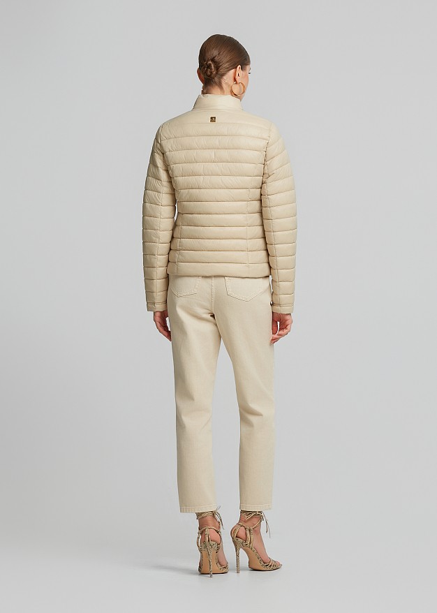 Puffer jacket in frills
