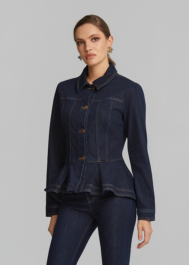 Peplum denim jacket