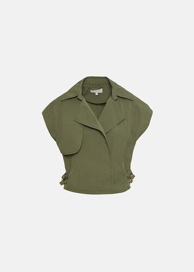 Wrap vest-style blouse