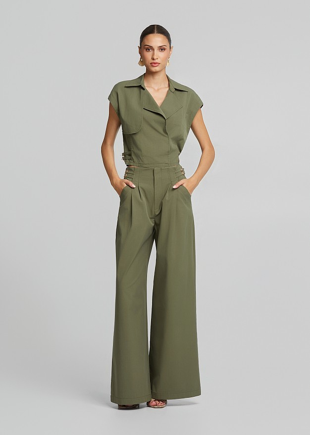 Wrap vest-style blouse
