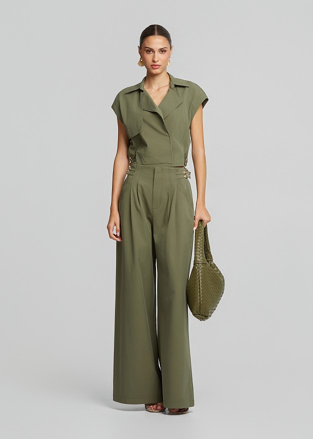 Wrap vest-style blouse