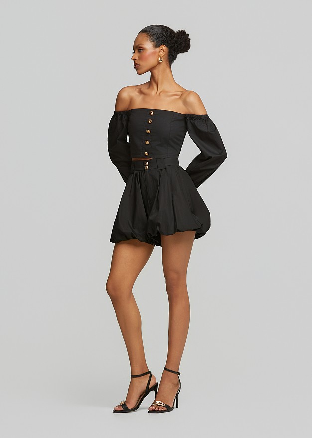 Balloon poplin skorts