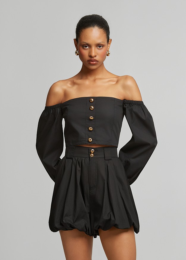 Balloon poplin skorts