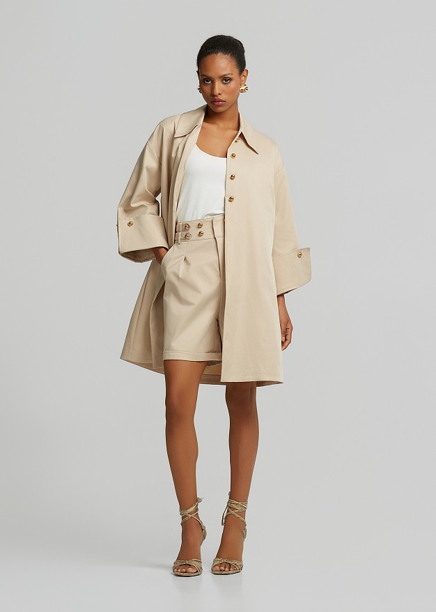 Flared trench coat