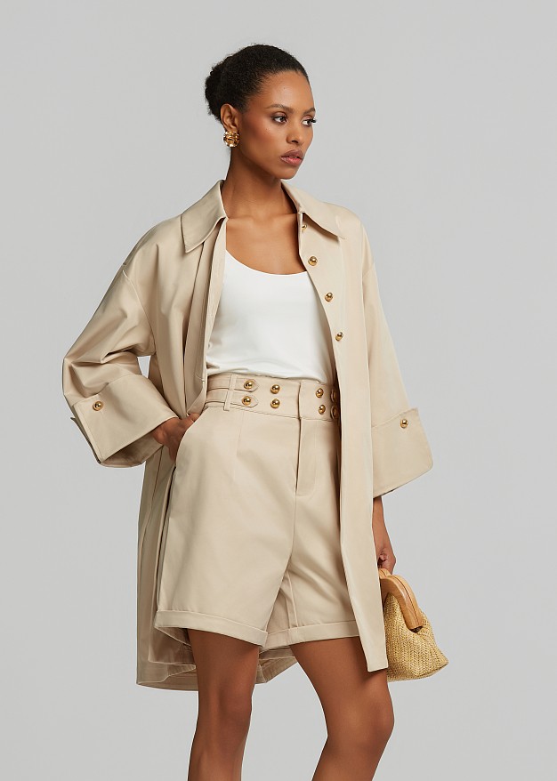 Flared trench coat