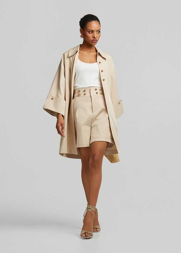 Flared trench coat