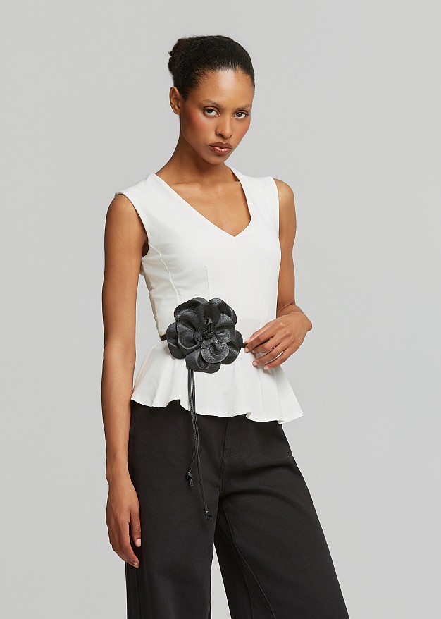 Αμάνικη μπλούζα peplum