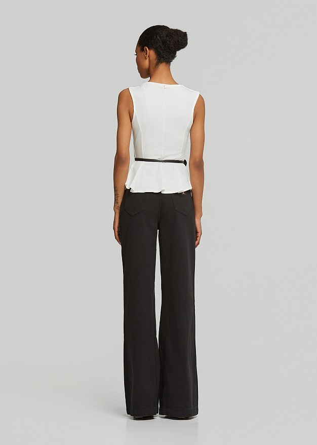Αμάνικη μπλούζα peplum