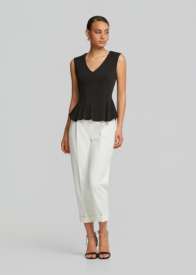 Αμάνικη μπλούζα peplum