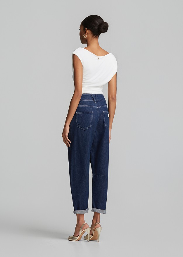 Sleeveless cowl neck top with ruching