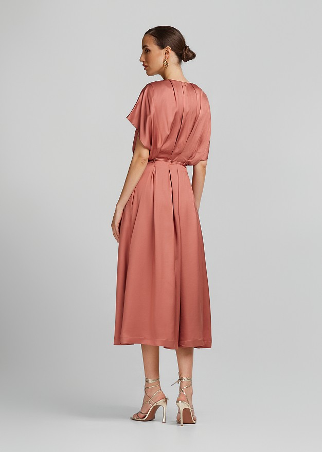 Shirt dress in satin-look
