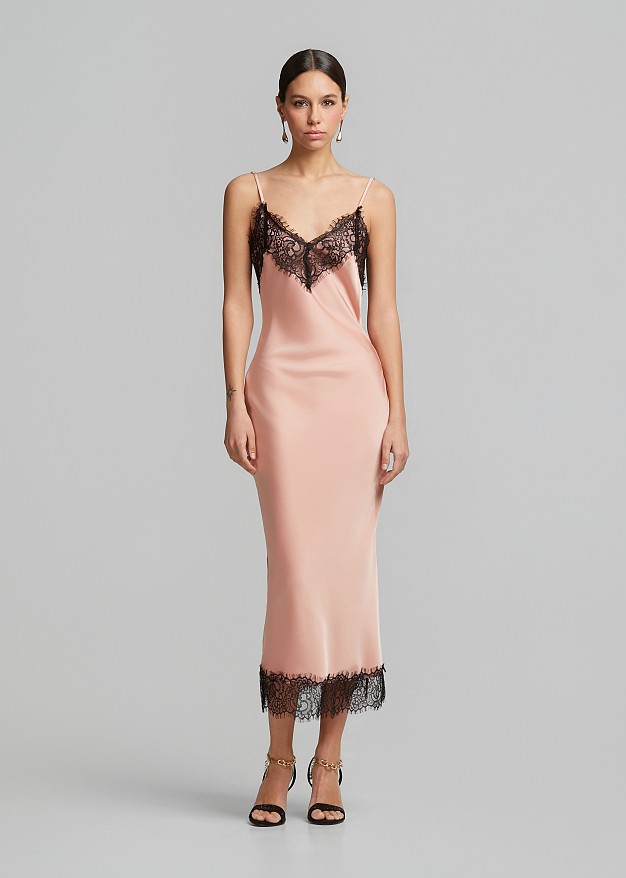 Lingerie dress with decorative lace
