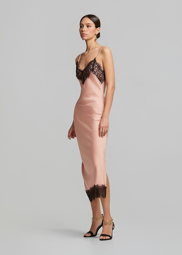 Lingerie dress with decorative lace