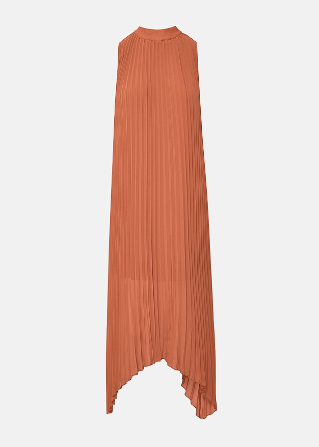 Pleated asymmetric dress