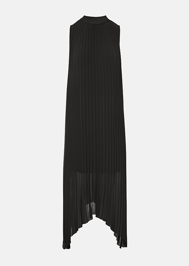 Pleated asymmetric dress
