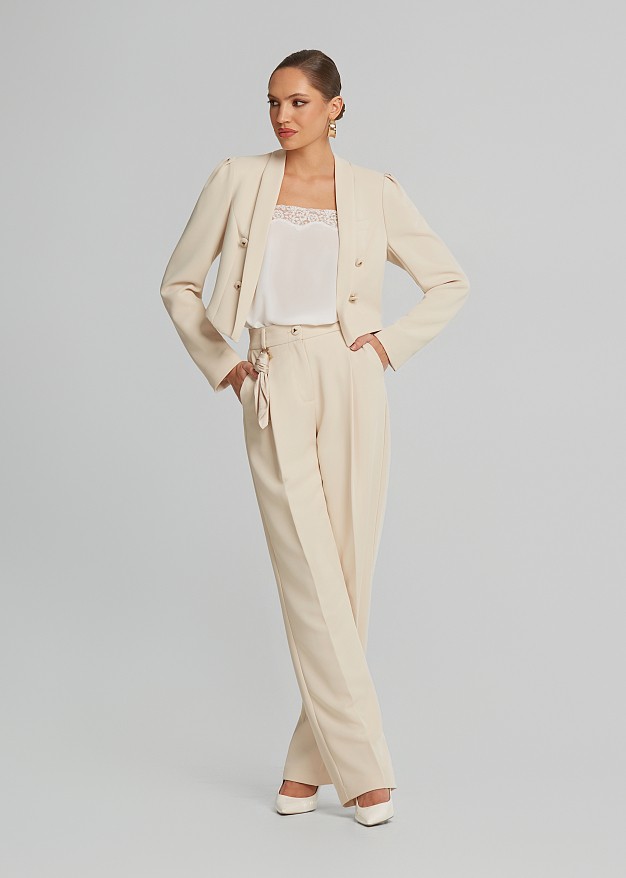 High waisted scarf trousers