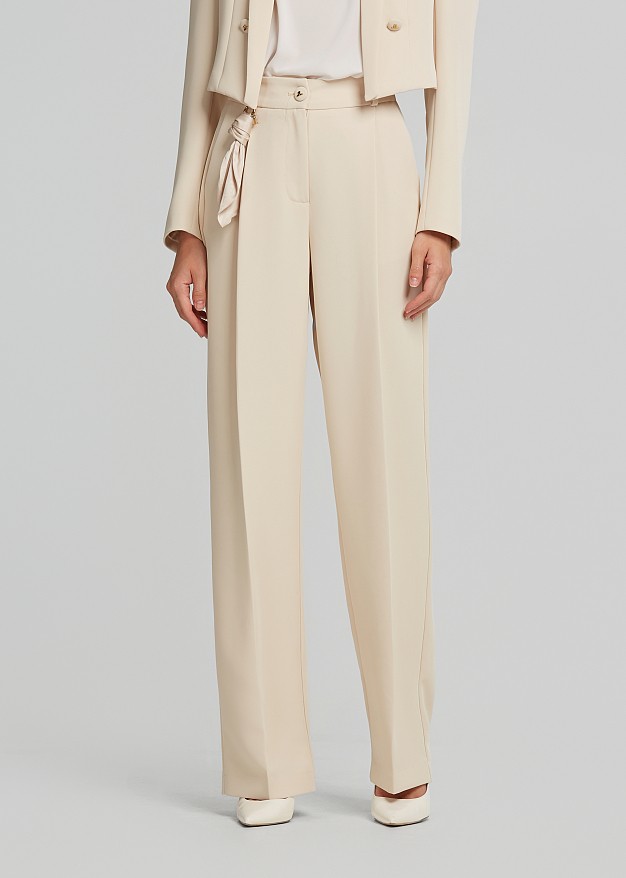 High waisted scarf trousers