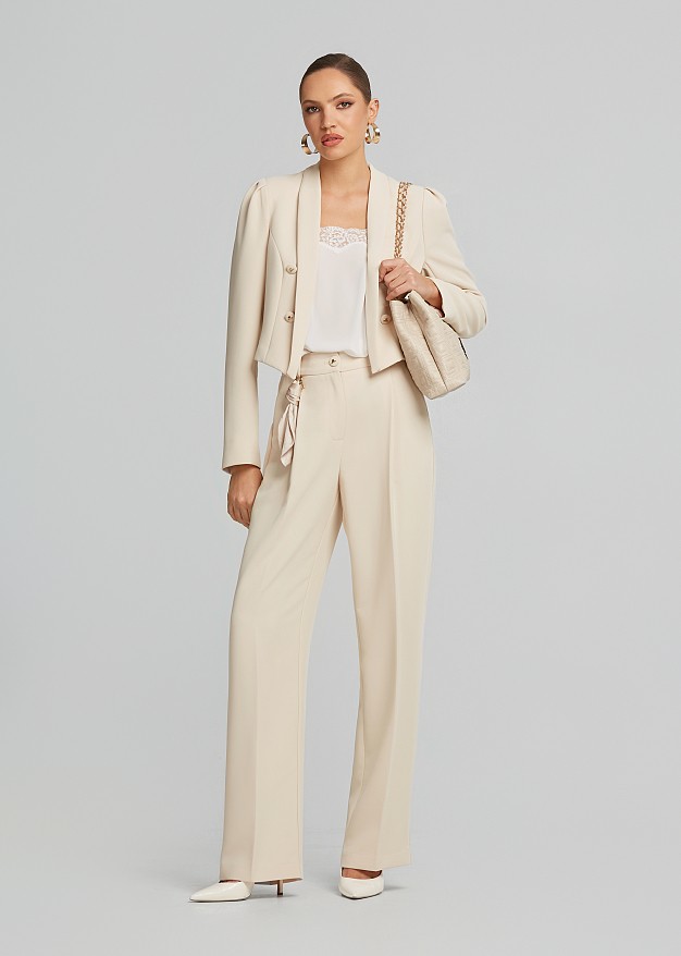 High waisted scarf trousers