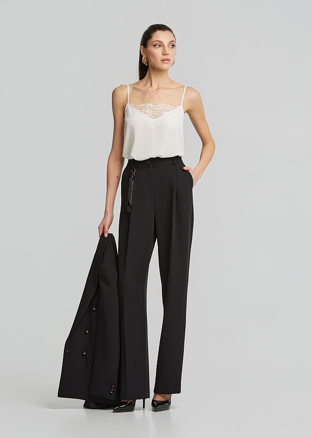 High waisted scarf trousers