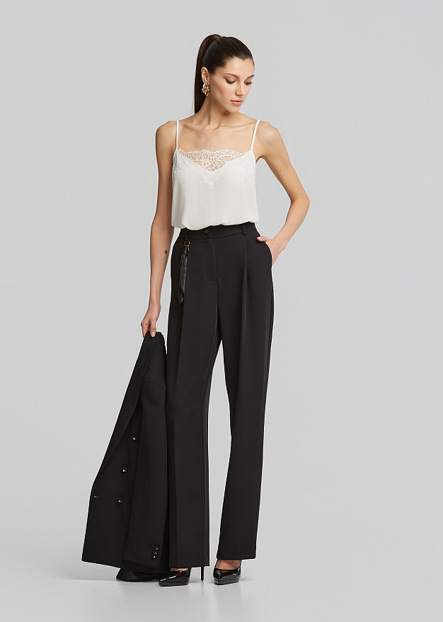 High waisted scarf trousers