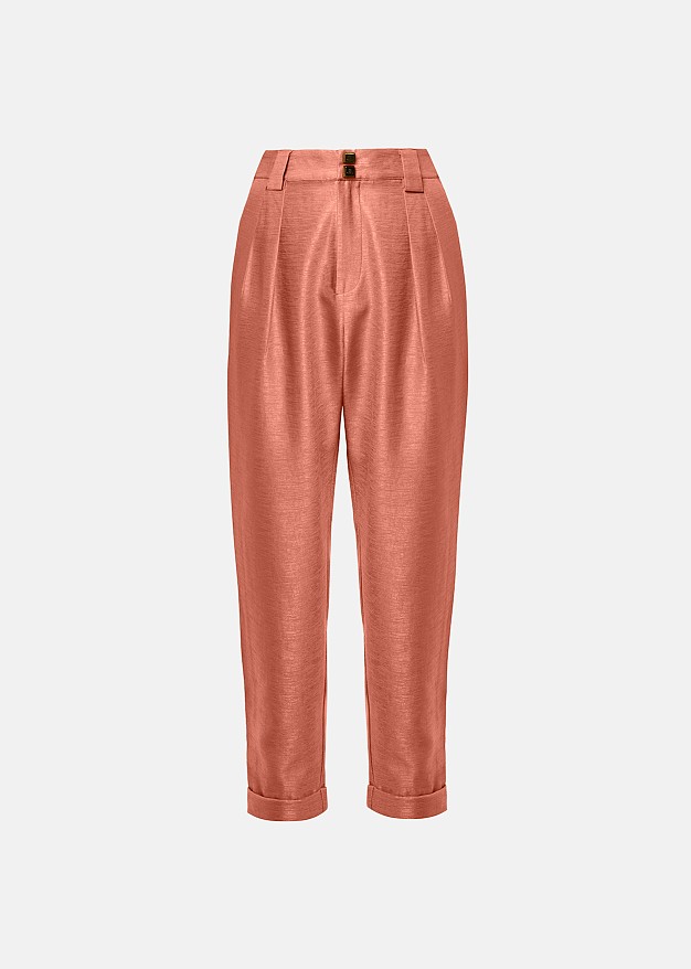High-waisted chinos with pleats