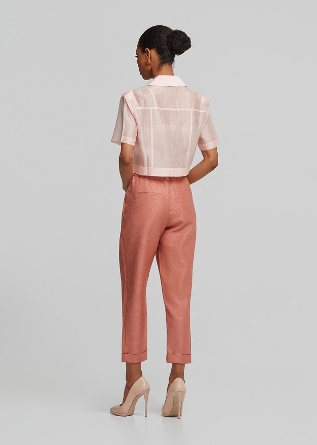 High-waisted chinos with pleats