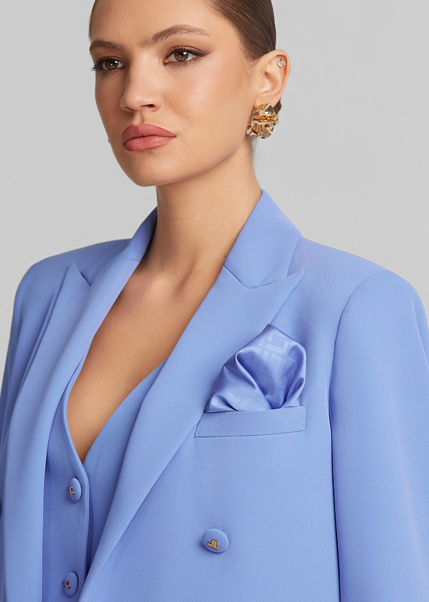 Double-breasted blazer with pocket square