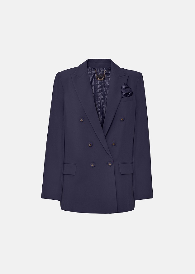 Double-breasted blazer with pocket square