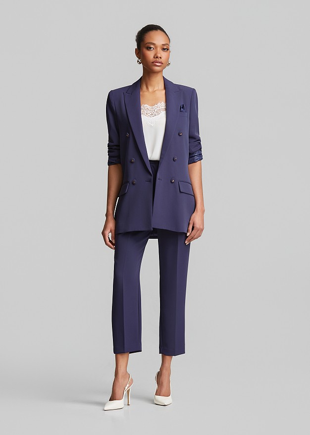 Double-breasted blazer with pocket square