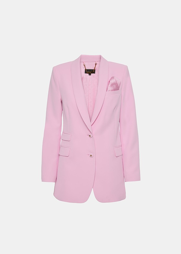 Pocket square crepe blazer
